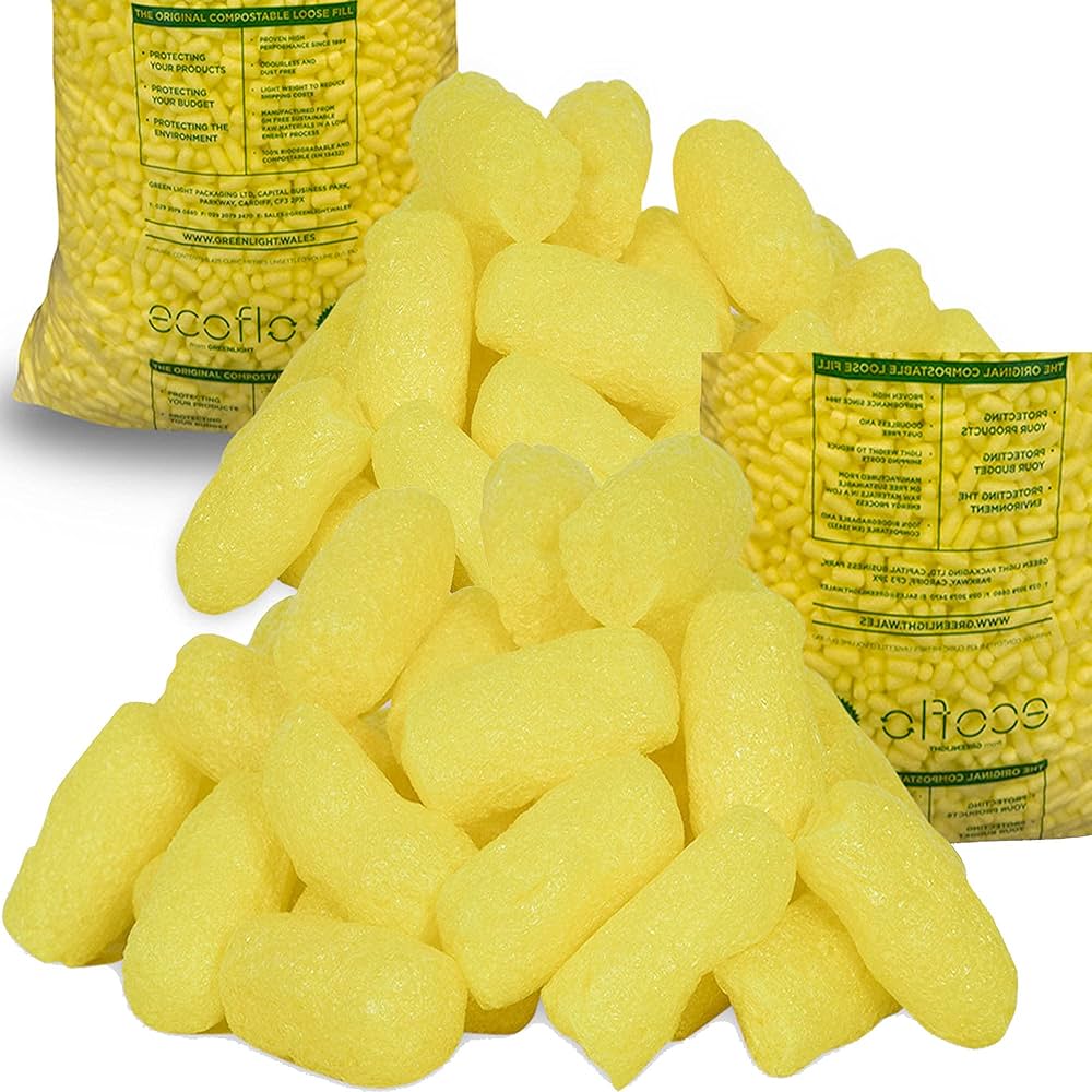 White Eco-Flo Biodegradable Packing Peanuts - Happy Pack