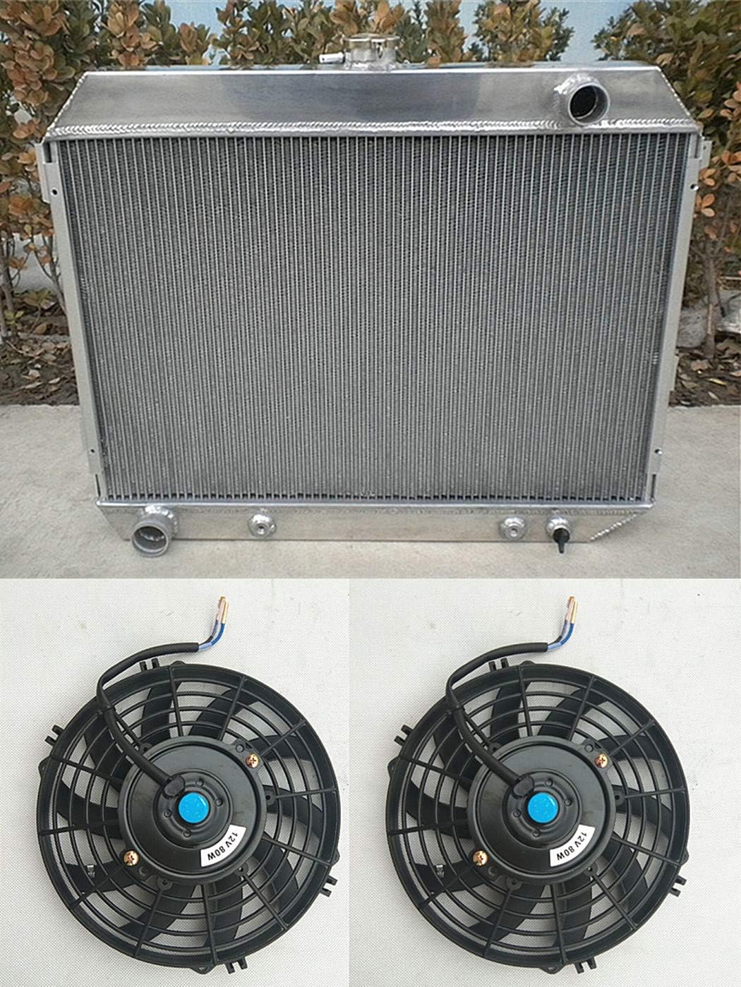 3 ROW Aluminum Radiator + 2x fans for 1968-1973 Dodge Charger/1970-1974 Challenger/68-72 Plymouth