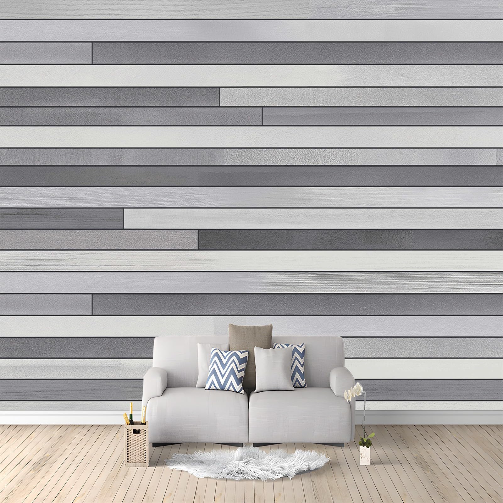 WHUOEUCO Photo Wallpaper Murals Geometric Gray Stripes 500x280 cm 3D Panoramic Wallpaper, Modern Non-Woven Wall Mural, for Bedroom Living Room TV Backdrop Interior Decor