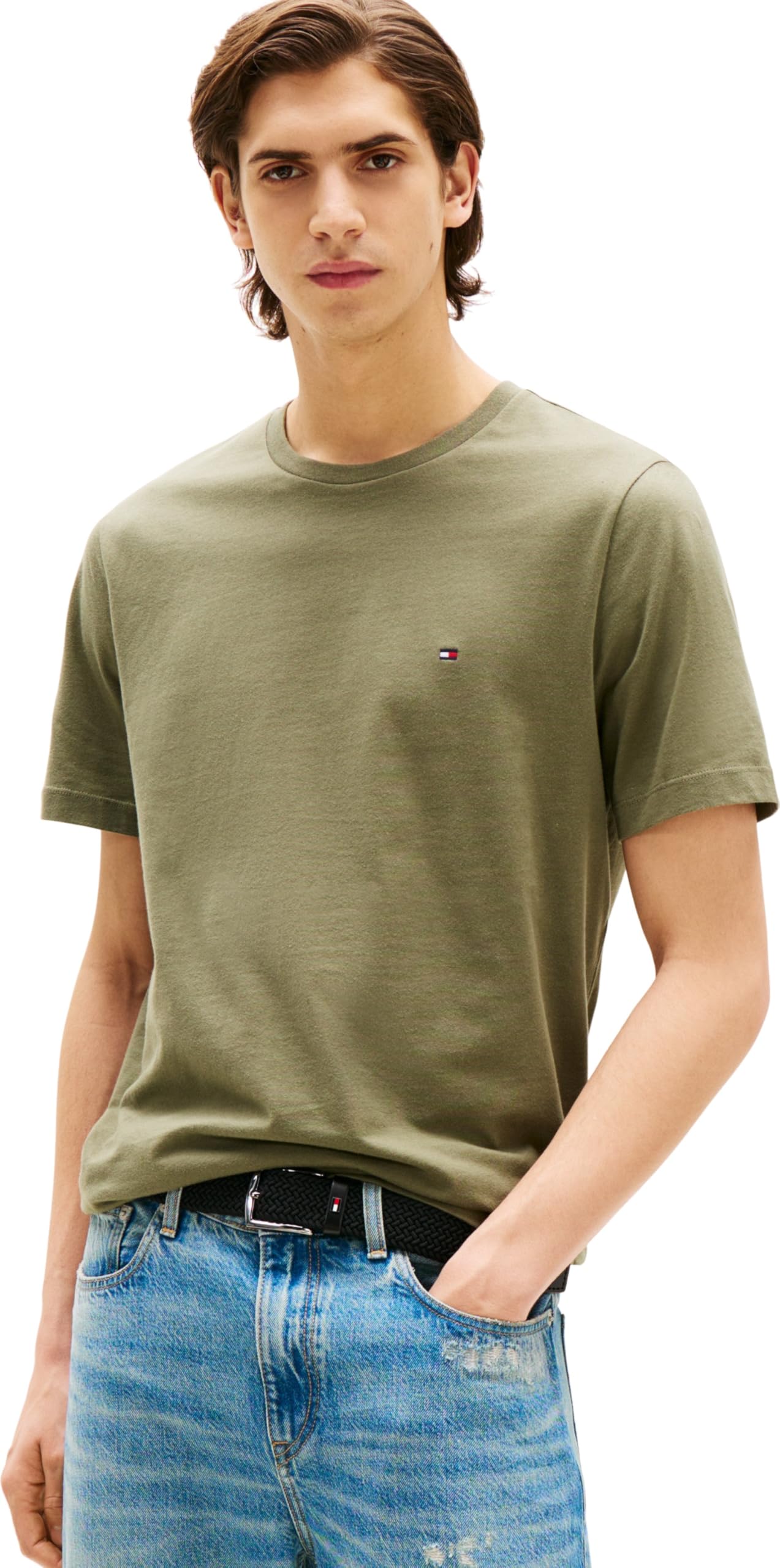 Tommy Hilfiger Thick T-Shirt, Regular Fit Unisex Green Extra Large