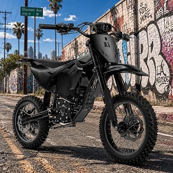 X1 Spark Electric Dirt Bike, 4500W Peak Mid-Drive motor Motor Electric Motorcycle, 60V 28.8Ah Battery, 50MPH & 60 Mile Range, Full Suspension Off Road E Bike for Teens & Adults 13+, 3 Speed Modes