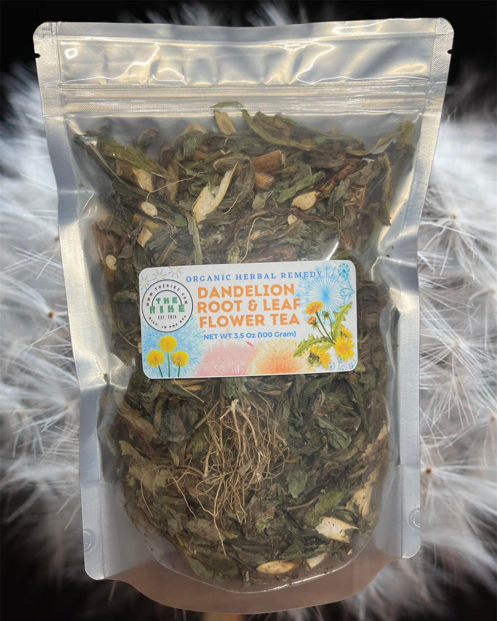 100-gram - Dried Dandelion Leaf, Root & Flower for Making Tea Taraxacum Officinale / Diente de Leon / Chi Dia Dinh Herbal Tea | Harvest in Ilinois Farm USA
