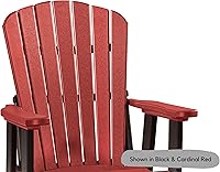 Vista 4 de DutchCrafters Slat Fan Back Poly Adirondack Silla giratoria para patio al aire libre (Tudor marrón y cedro)