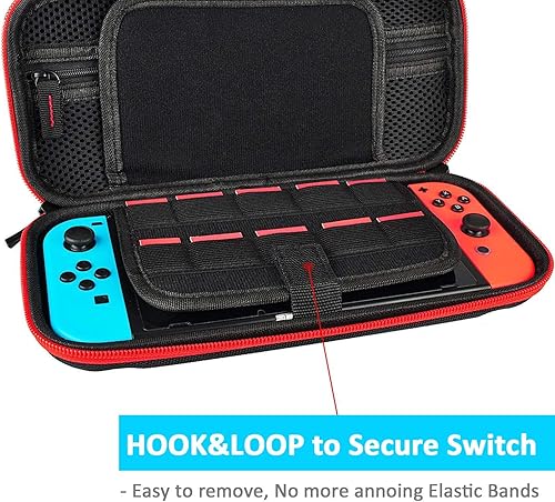 Miniatura 2 de Daydayup Funda para Switch y protector de pantalla de vidrio templado compatible con Nintendo Switch - Funda de transporte de viaje de lujo rígida