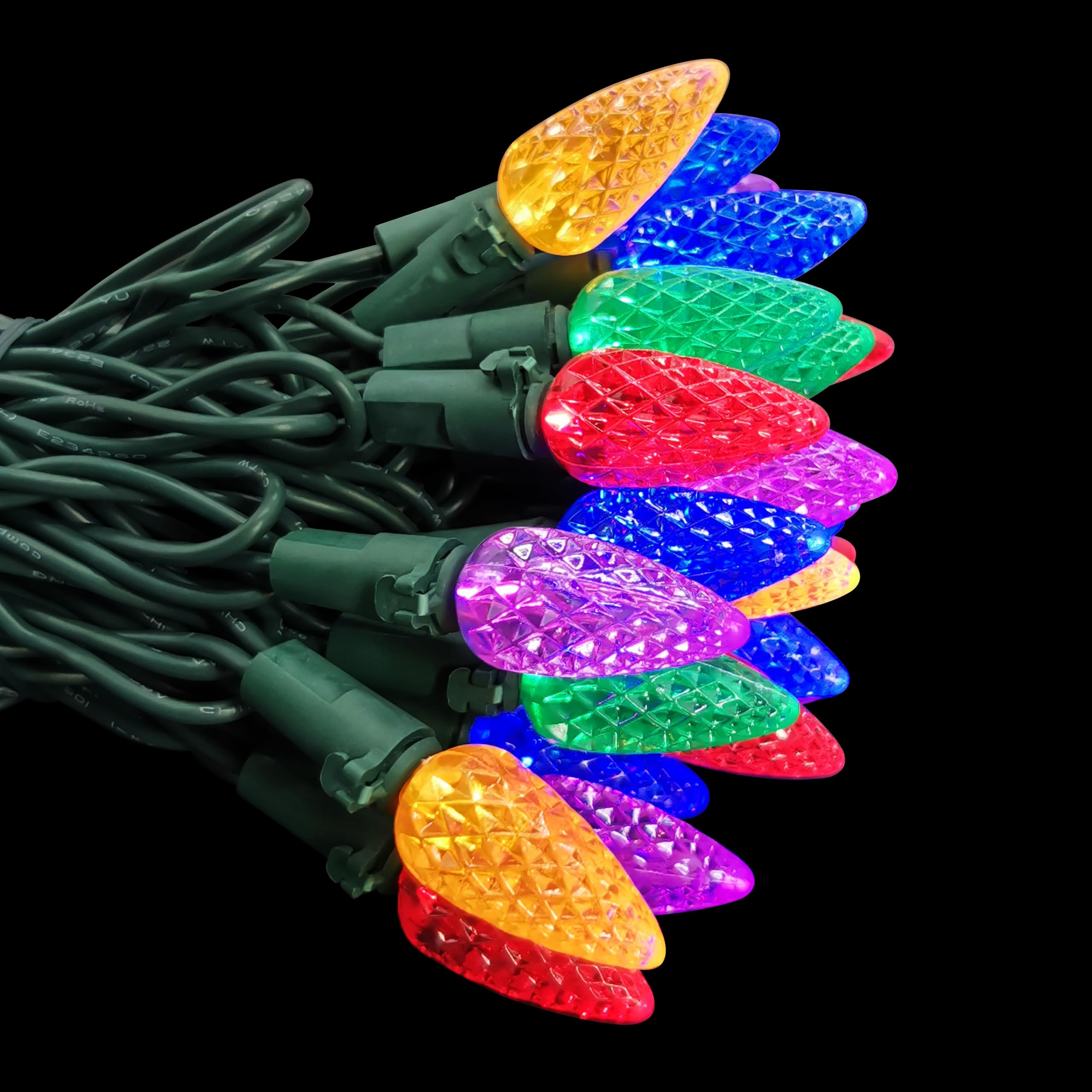 C6 Christmas Lights 50 LED Multicolor Strawberry 18ft Waterproof String Lights for Outdoor Indoor Garden Yard Home Party Christmas Tree Decorations (Multicolor)