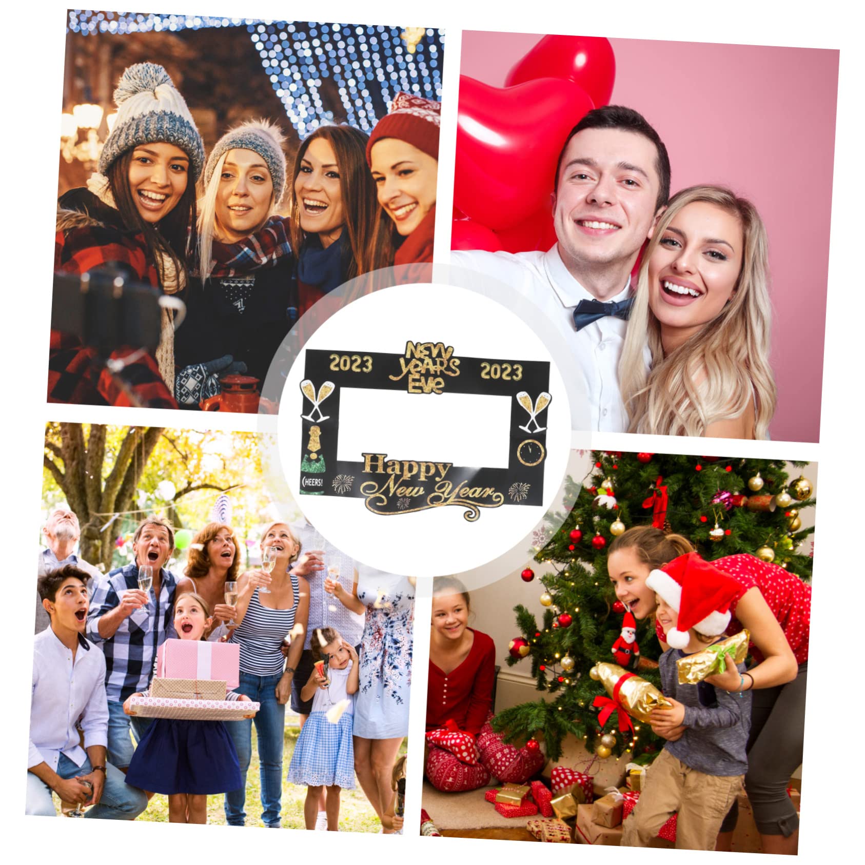 Alipis 5stücke Neujahrs-fotoprops Handgehaltener Fotorahmen Für Silvesterfeiern Leicht Und Tragbar Für Partys Und Neujahrsevents Sorgt Für Fröhliche