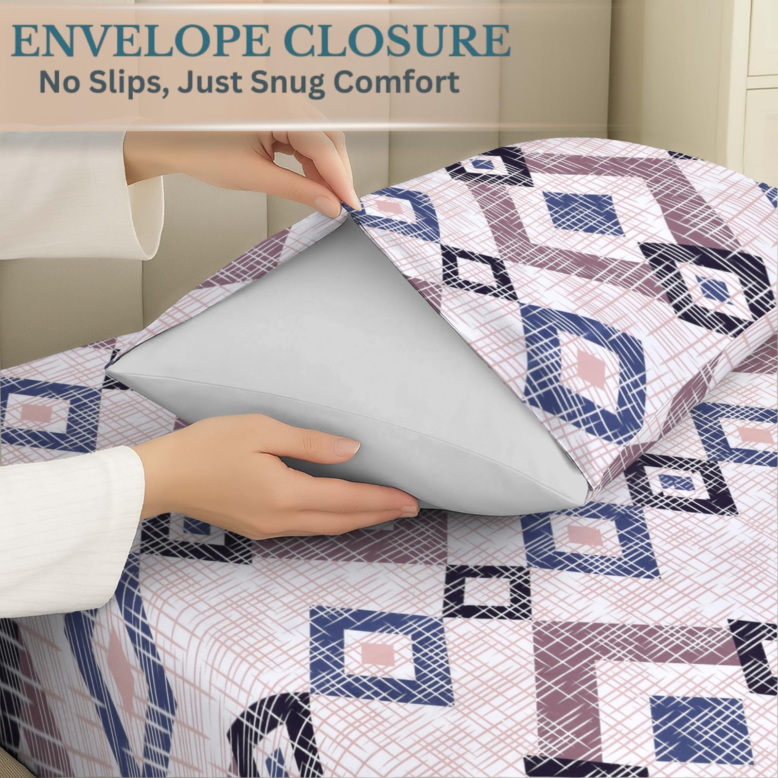 EverSoft Bedding Pack of 4 Pillowcases 50x75cm Soft Pillow Cases, Wrinkle Free Easy Care Pillow Covers - Image 3
