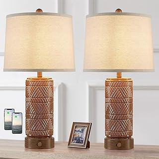 RORIA Set of 2 Vintage Touch Table Lamps for Living Room, 3 Way Dimmable...