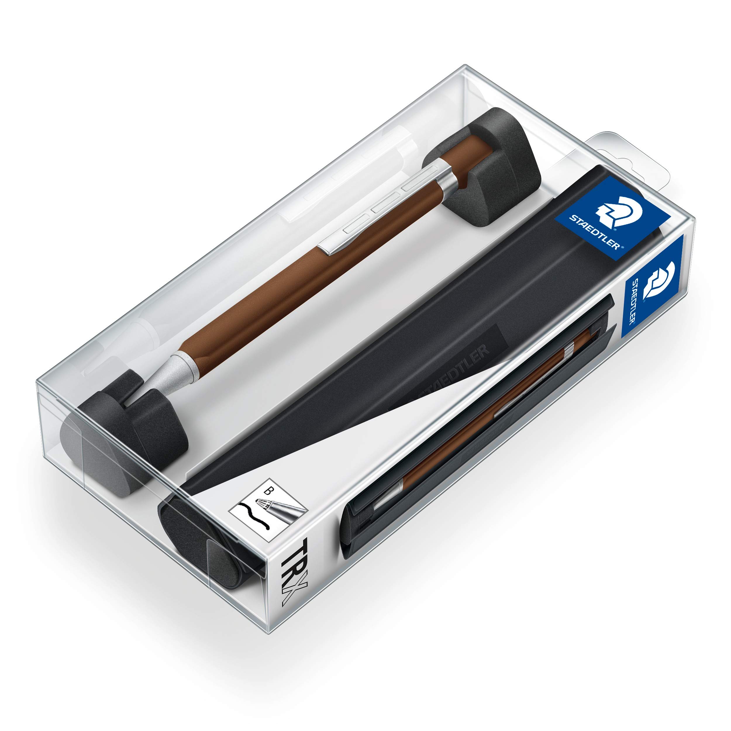 Staedtler TRX 440 TRX 7B-9 Ballpoint Pen (Ergonomic Triangular Shape, Matt,  Velvety Aluminium Surface, Metal Clip, Standard Large Refill, Stroke Width  B, Ink Colour Black) (440TRX7B-9ST) : Amazon.in: Office Products