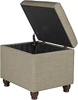 Vista 183 de HomePop Decoración para el hogar K7646-A877 Otomana tapizada moderna rectangular de almacenamiento Otomana con tapa con bisagras