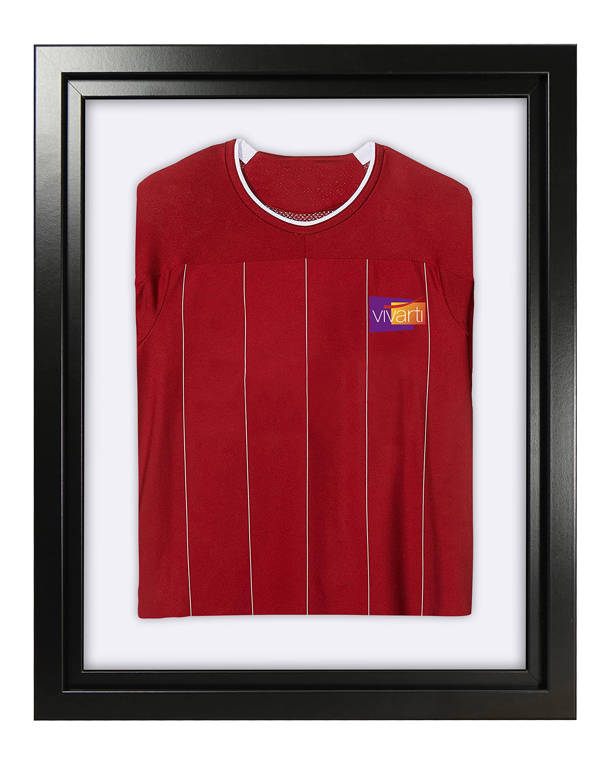 Vivarti DIY Infant Standard Sports Shirt Display Frame for Football Shirt, Rugby Shirt, Band T-Shirt Shadow Box - 40 x 50cm - Black Frame, Black Inner Frame, White Backing Card โ image 1