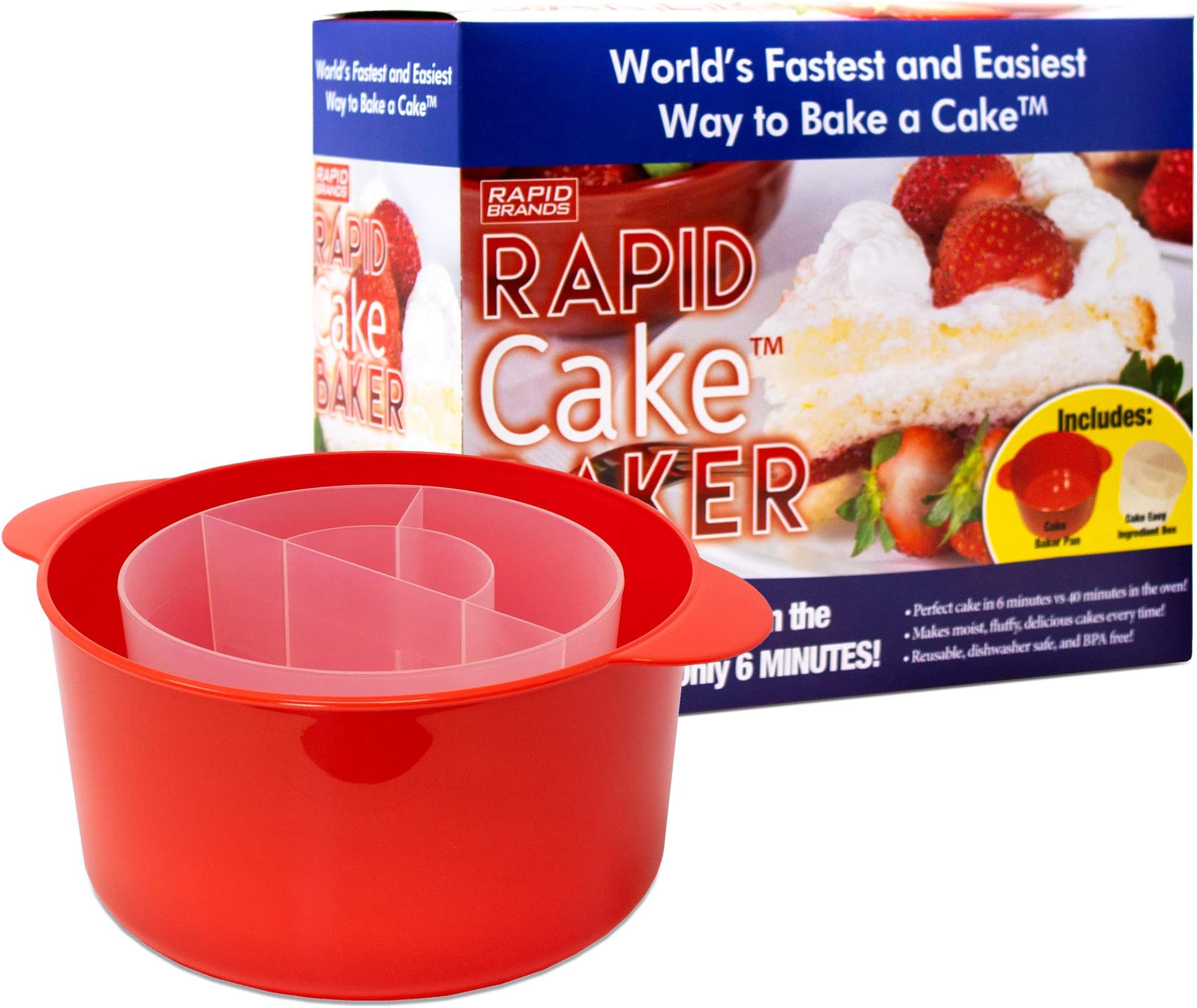 Rapid Cake Maker | Microwave Delicious Cake in 4 Minutes | Dishwasher-Safe, Small Kitchen, or Office |Perfect for Dorm, Microwaveable, & BPA-Free