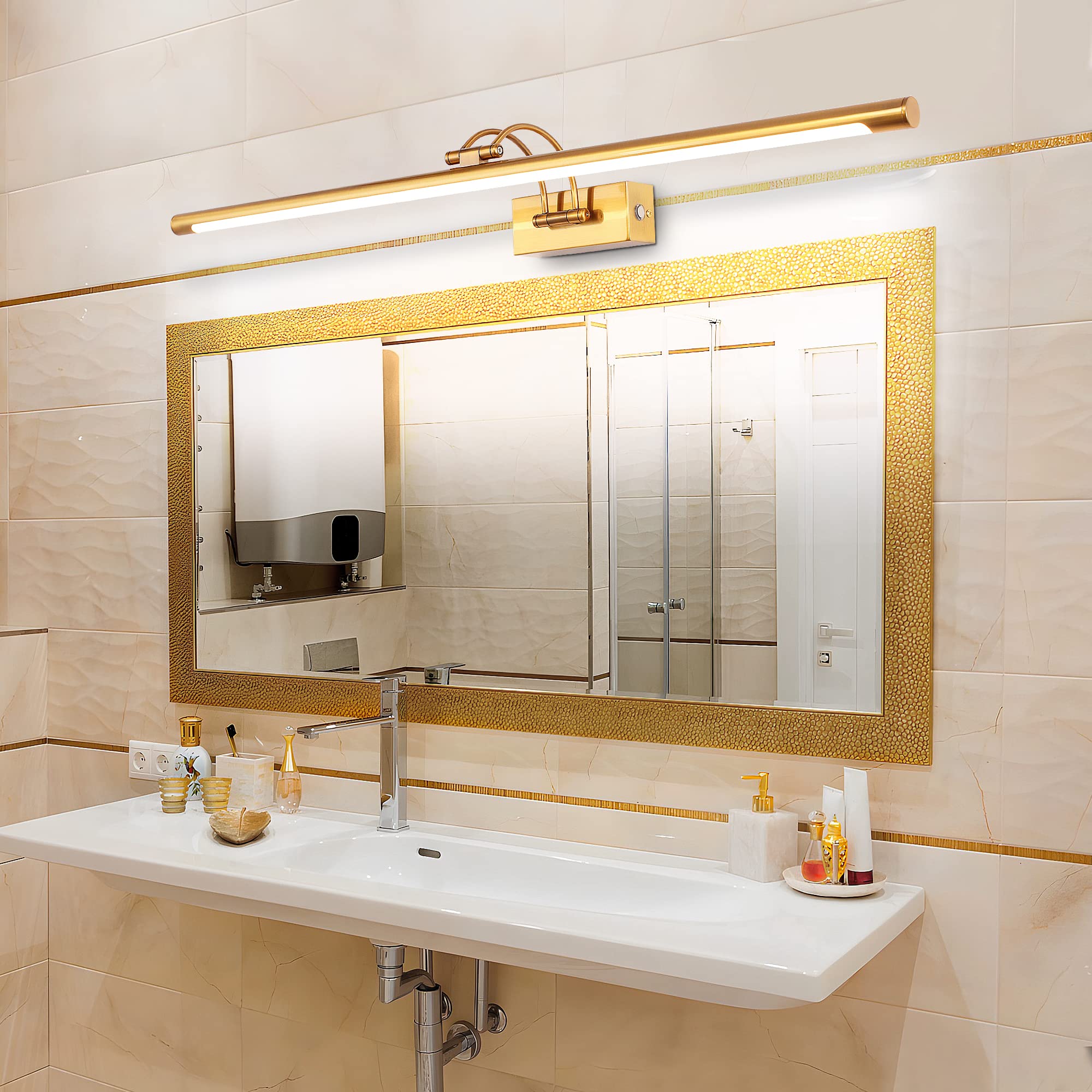MantoLite Dimmable Applique Murale LED 90CM 16W 3000K/4500K/6000K Laiton Lumière Pivotante Intérieur