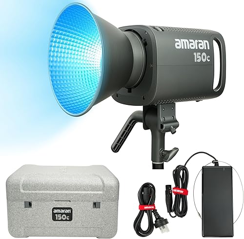 Amaran - Kit de iluminación de fotografía 150c, luz de estudio RGB de 150 W, luces de video LED a todo color, 2,500 K a 7,500 K, control de