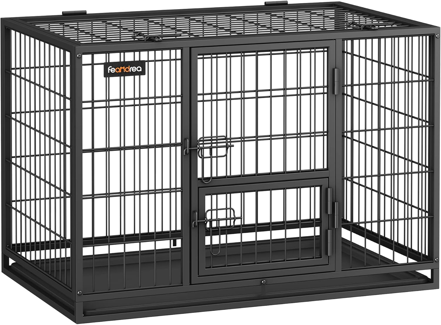 Feandrea HeavyDuty Dog Crate, Metal Dog Kennel and Cage with Removable