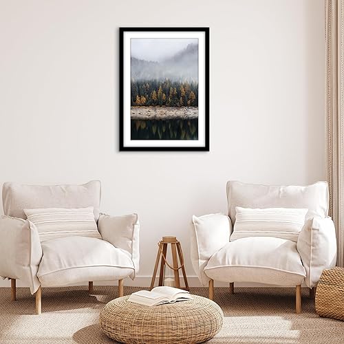 Miniatura 4 de Americanflat Marco para póster de 20 x 30 pulgadas con paspartú o póster de 24 x 34 pulgadas, sin paspartú, en madera negra de ingeniería con