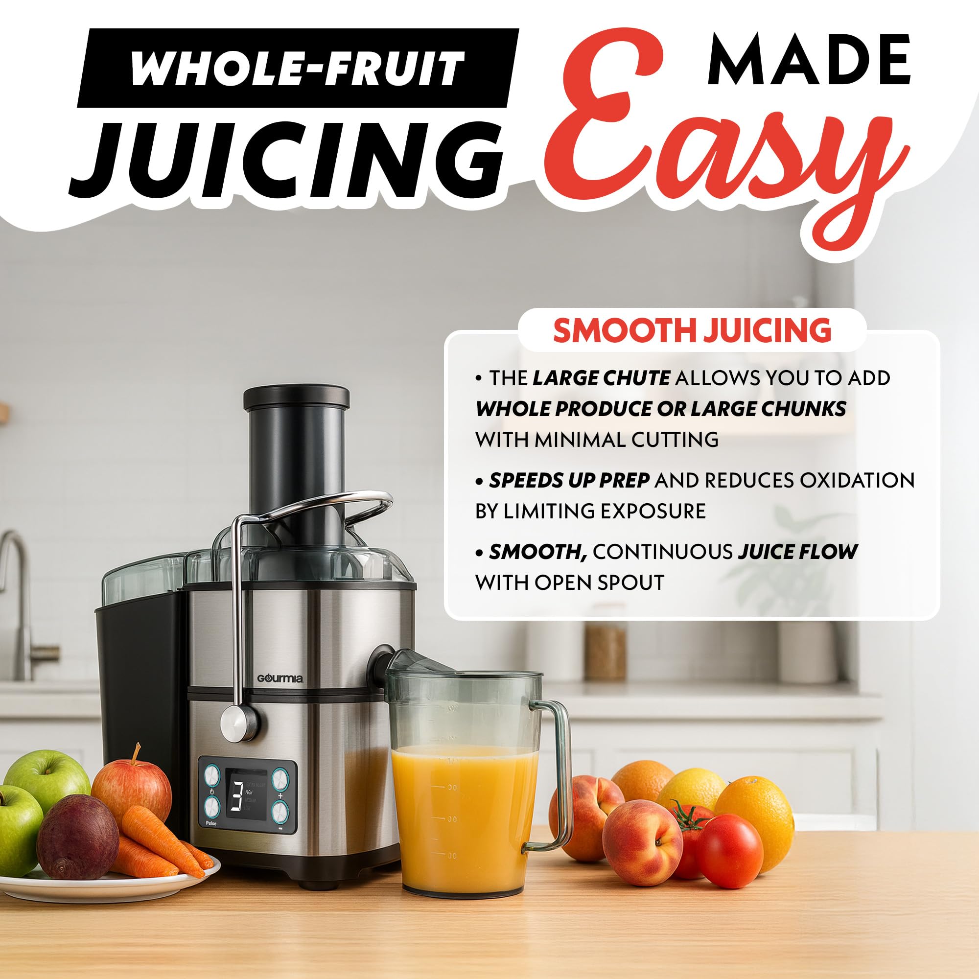 Gourmia 6 Speed Digital Juice Extractor - Detailed View