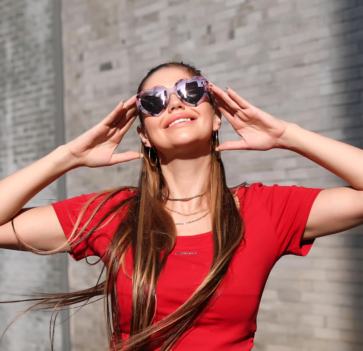 FEISEDY Polarized Heart Shaped Sunglasses Oversized Vintage Fashion Love Eyeglasses for Women UV400 B2337 - Image 2