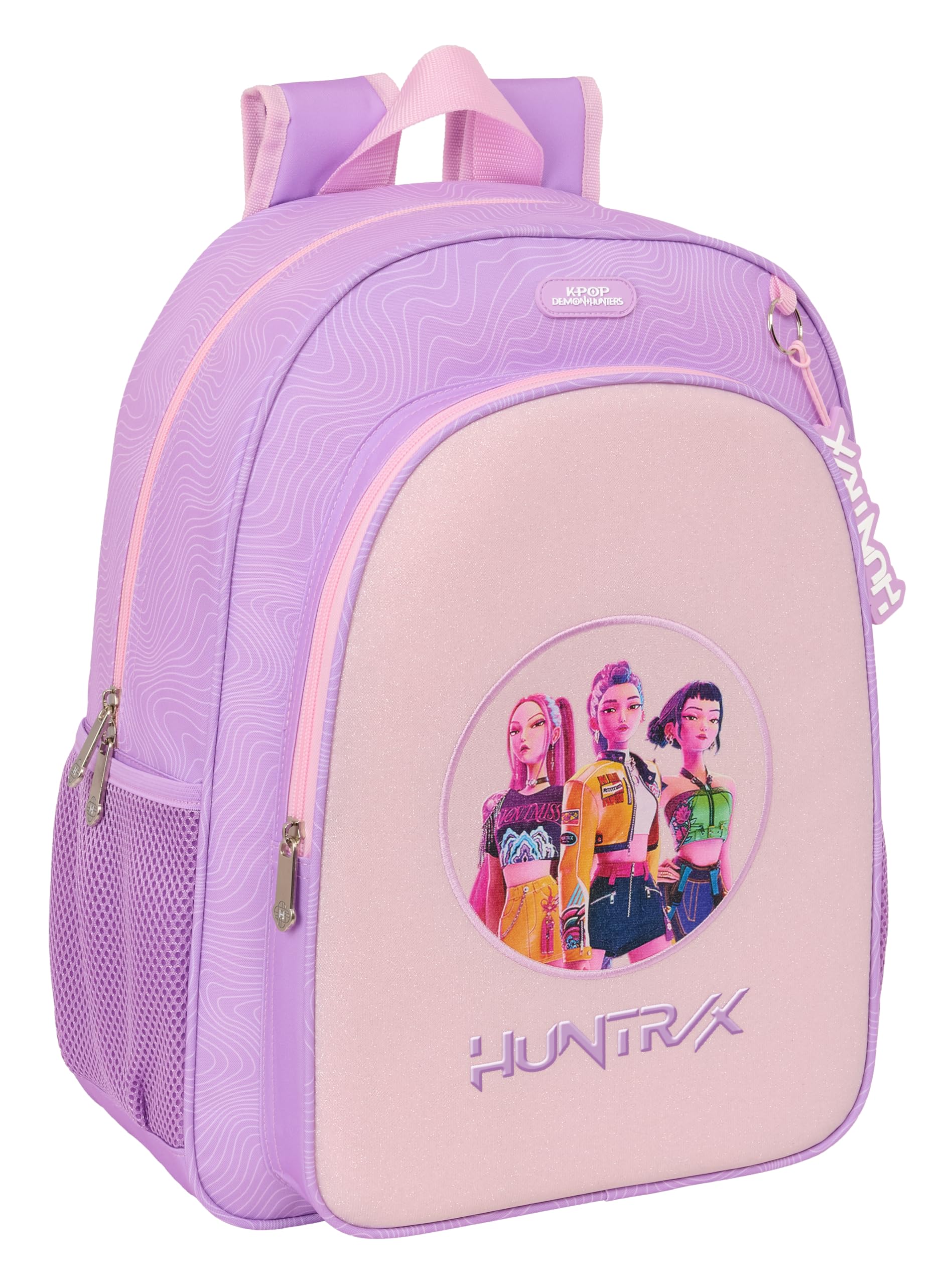 K-POP Demon Hunters - ICONIC - Mochila Escolar Niño, Mochila Niño, Mochila Infantil, Adaptable a Carro, Ideal para Niños en Edad Escolar, Cómoda y Versátil, Resistencia, 33x14x42 cm