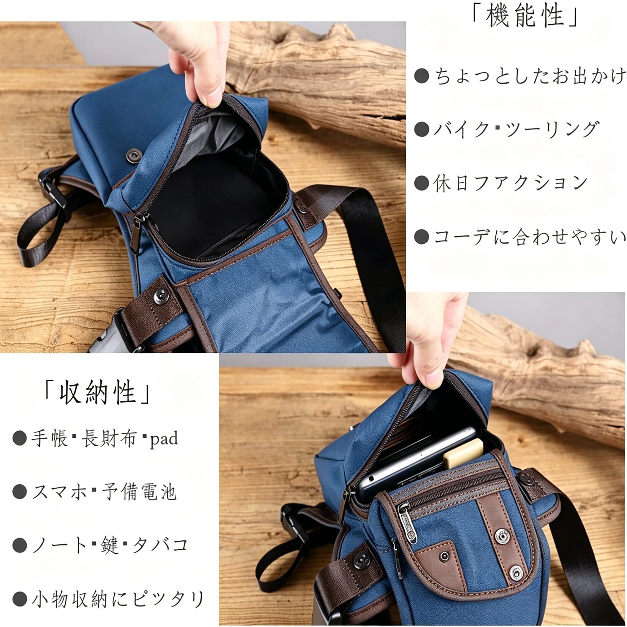 FULONEEI 帆布 レッグバッグ ホルスターバッグ 多機能 ウエストポーチ バイク 登山 旅行 大容量 撥水 耐摩耗 男女兼用 ウエストバッグ(カーキ)