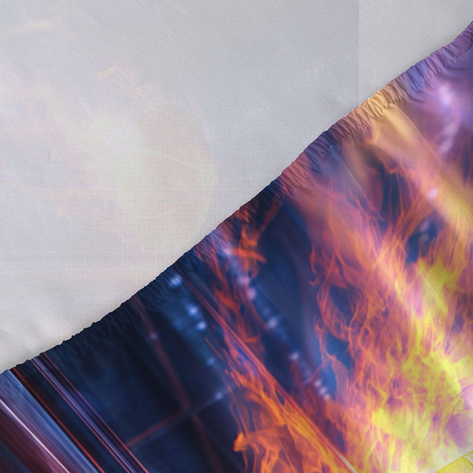 Sábanas 200X190/200Cm - Juego De Sábanas 3 Piezas Estampadas Baloncesto Flame - Microfibra Suave Transpirable - Sábana Bajera Ajustable - Ropa De Cama Estadio Moderno (Azul Marino)