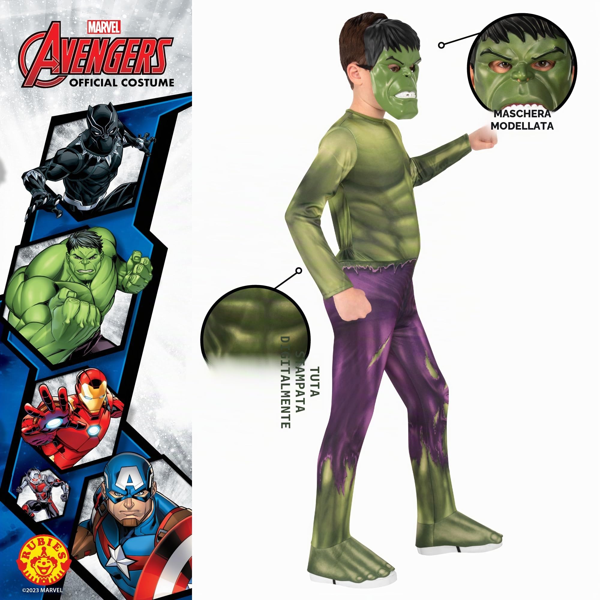 Rubie's Costume ufficiale Hulk per bambini, costume per bambini