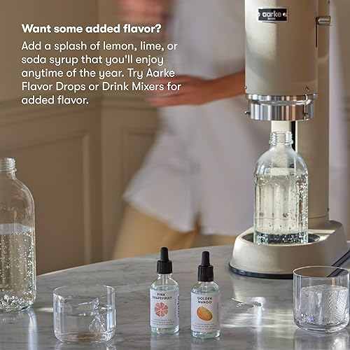 Miniatura 7 de Aarke Carbonator Pro, máquina de agua con gas y carbonatación, acero inoxidable con vidrio reutilizable, volumen de botella de 27.1 fl oz27 fl oz y