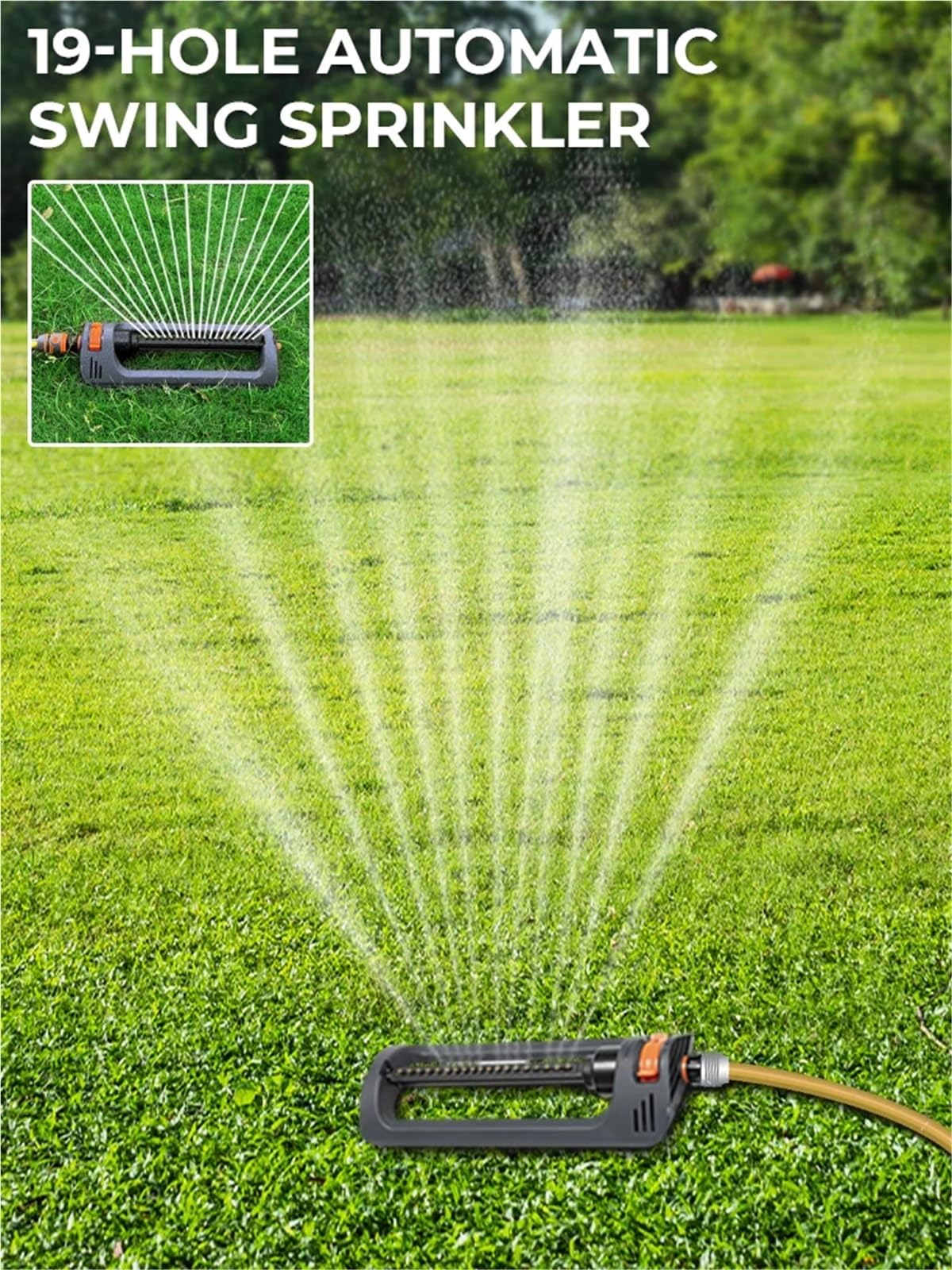 Irrigatore Rotante Irrigatore oscillante | Irrigazione automatica a battente 4 modalità for grandi prati e giardini