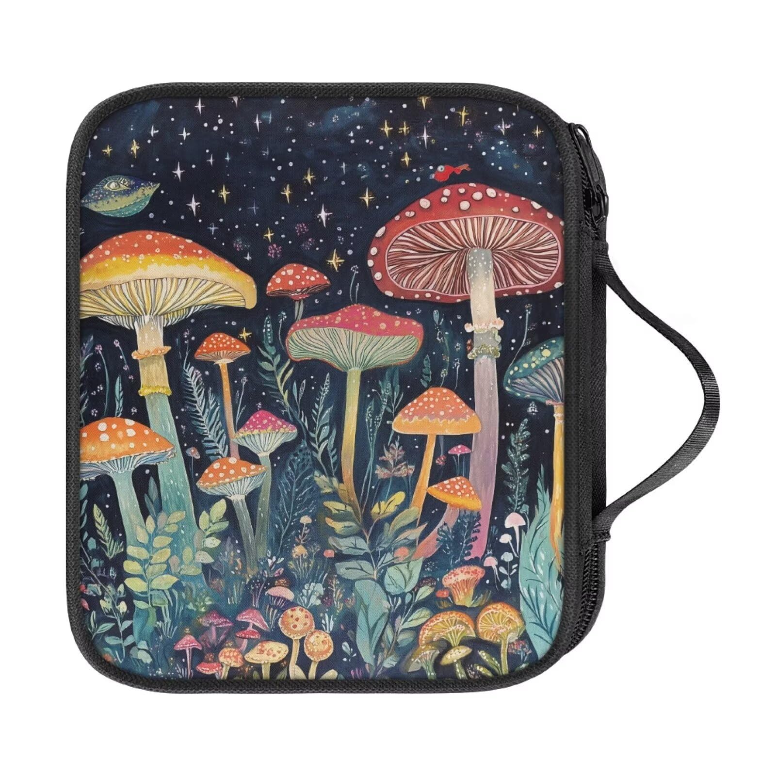 Uorisanigo Mushroom Crochet Hook Case with Handle Empty Crochet Hook Cases for Storage Portable Crochet Travel Bag Interchangeable Knitting Needle Storage Case