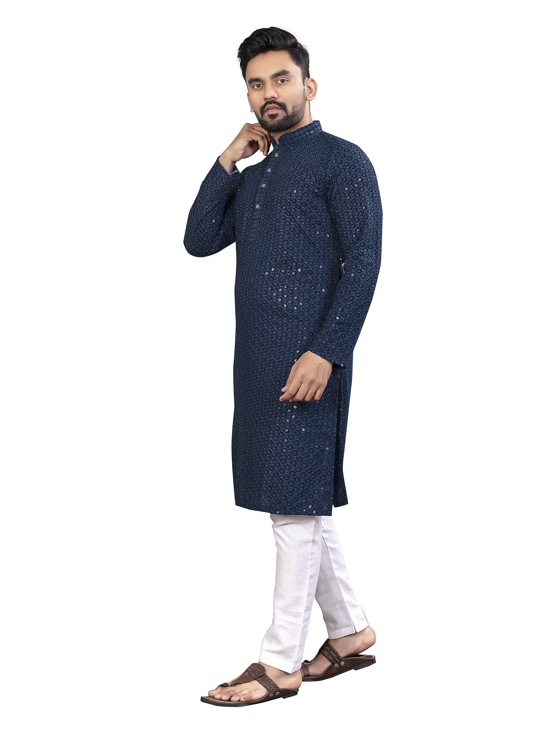 ROYALICA Lucknowi - Kurta da uomo, stile etnico indiano, confezione da 1