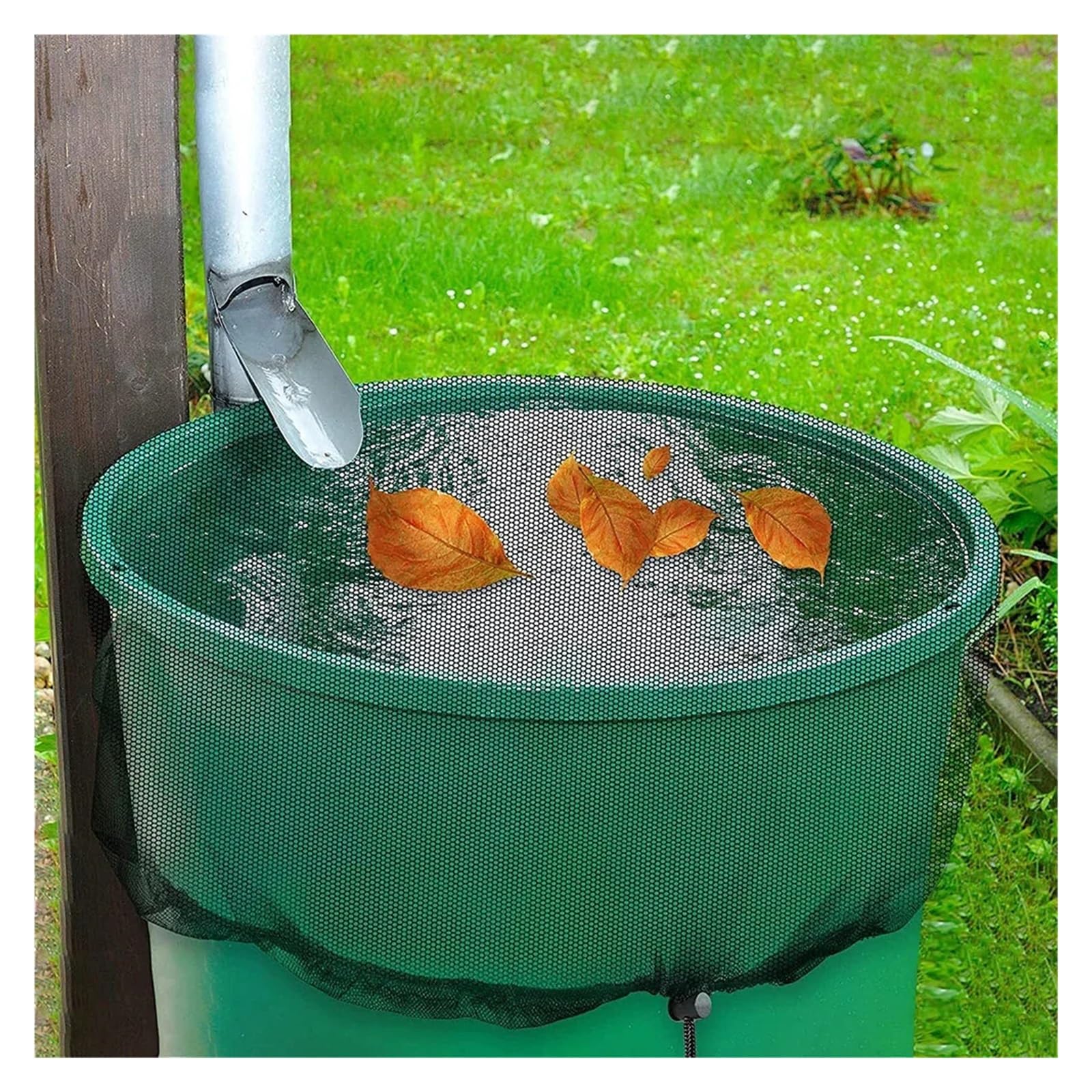 Cubierta para cisternas de Agua de Exterior, Cubierta de Red Barril Lluvia Malla poliéster Ajustable con Filtro cordón, 60-120 cm | 6pcs,120CM