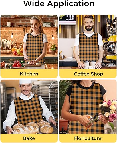 Miniatura 6 de Teather Delantal unisex de cobbler con diseño de calabaza, para acuarela, con bolsillos, para el trabajo y la cocina