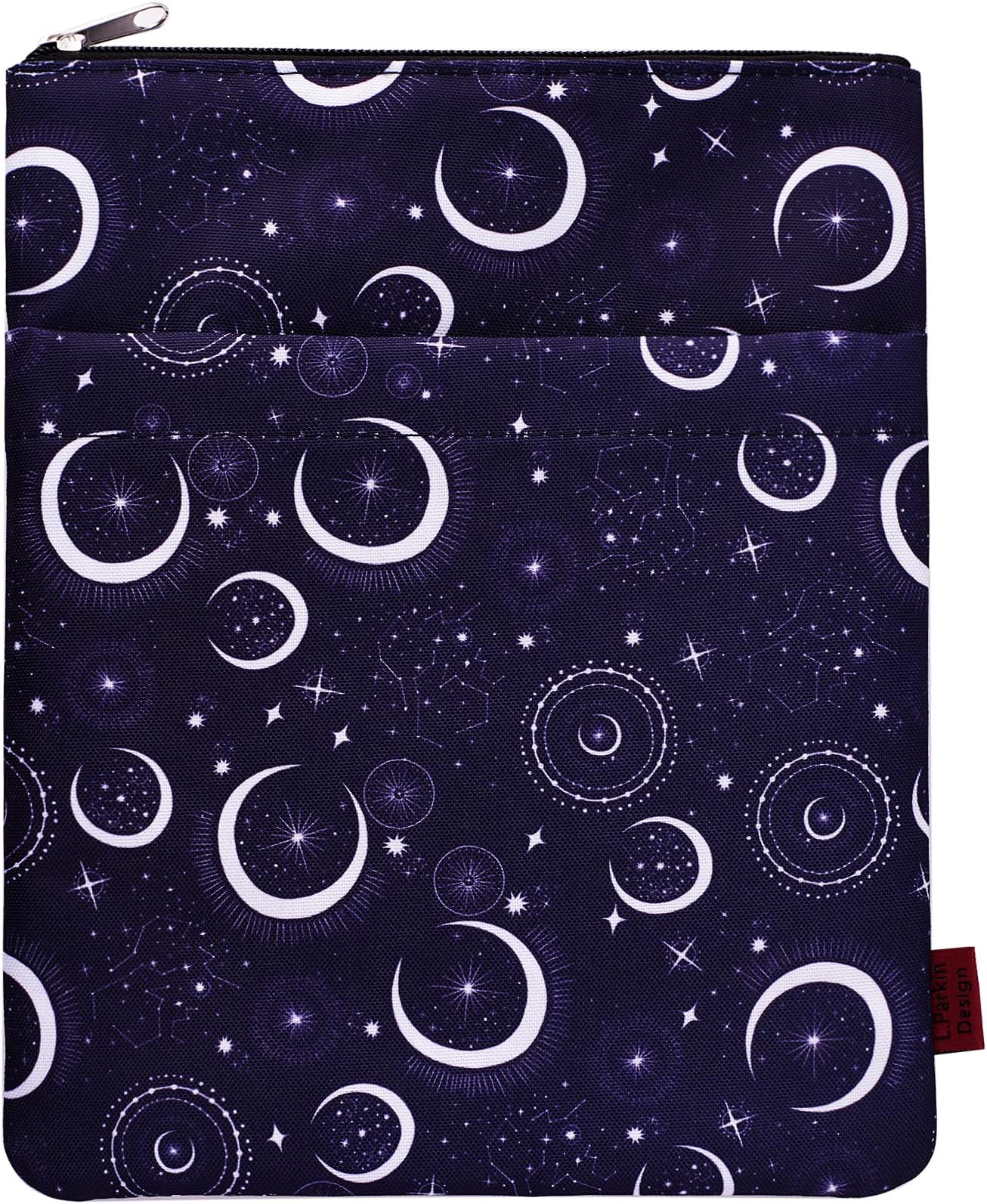 Moon and Star Book Protector Covers for Paperbacks - Washable Fabric Book Sleeves with Zipper - Medium 11 Inch X 8.7 Inch
