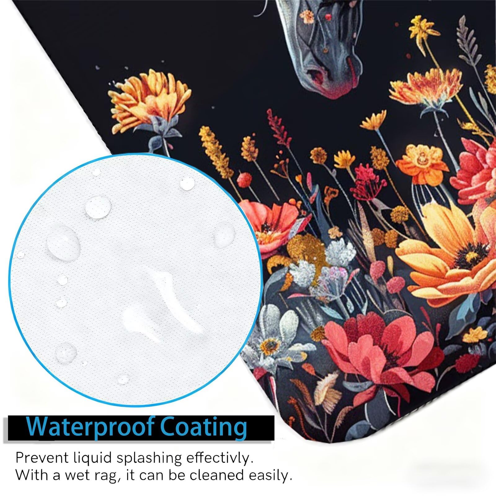 XXL Tappetino Mouse 1500x800 mm Gaming Cavallo Sottomano Scrivania Ufficio, Peonia Mousepad Antiscivolo con Base Stabile, Tappeto per Mouse e Tastiera, Accessori Scrivania Gaming, Lavoro, PC H0-1077