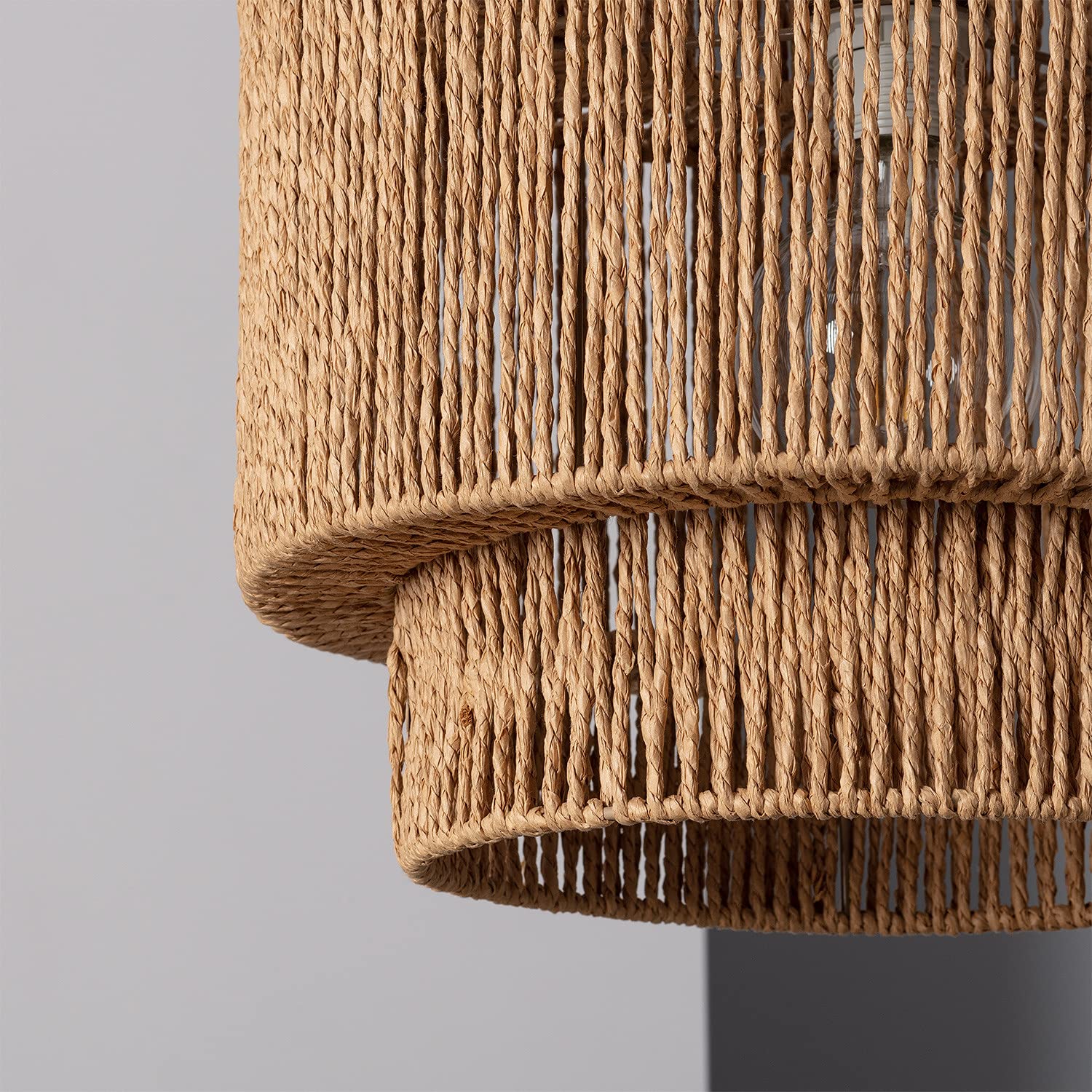 LEDKIA LIGHTING - Lámpara Colgante Neka | Diseño Natural y Elegante | Compatible con Bombilla E27 | Altura Ajustable | Uso Interior | IP20; Natural; Papel Trenzado
