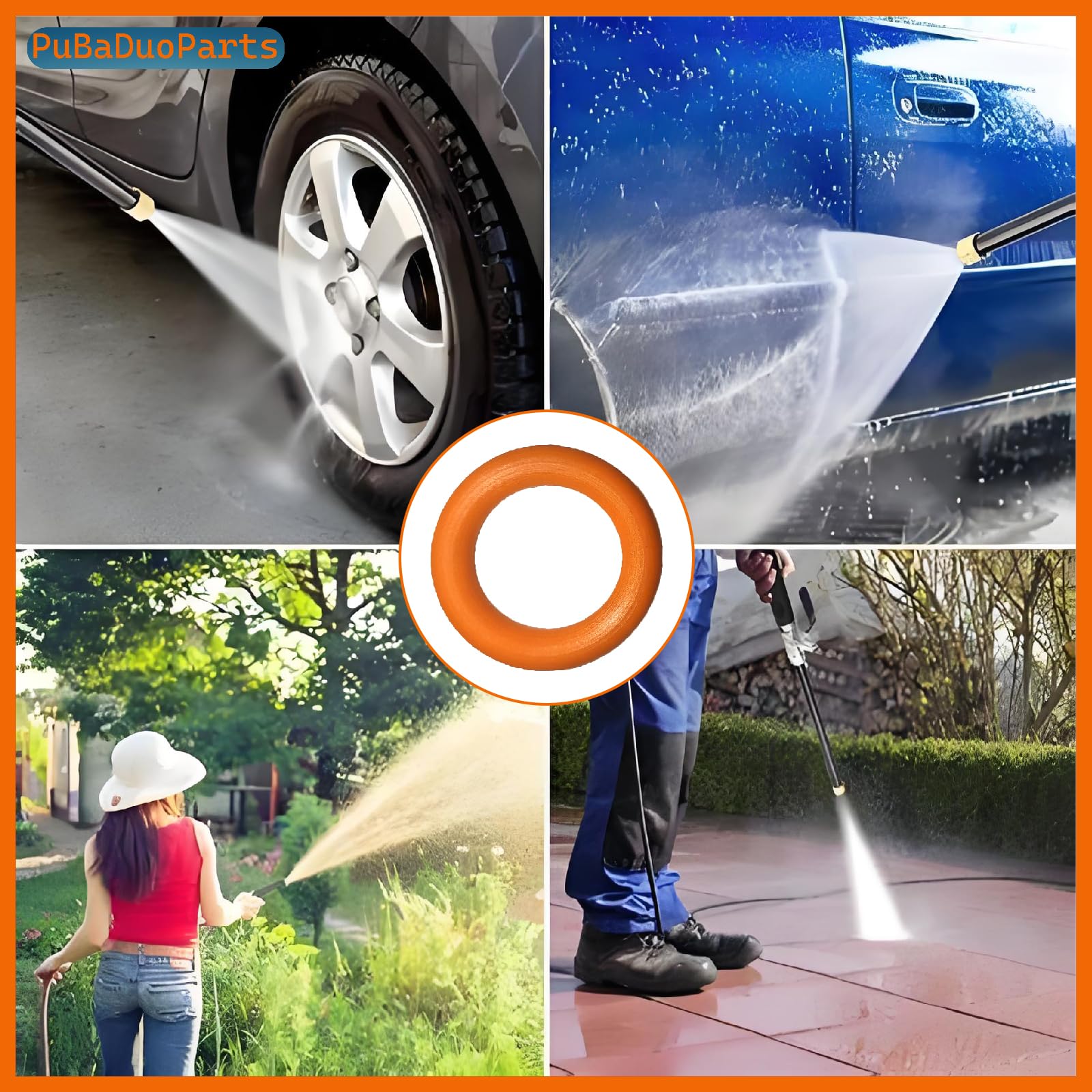 Kits de juntas tóricas de conexión rápida para lavadora a presión de 1/4 pulgadas compatibles con acoplador M22 (naranja), paquete de 100