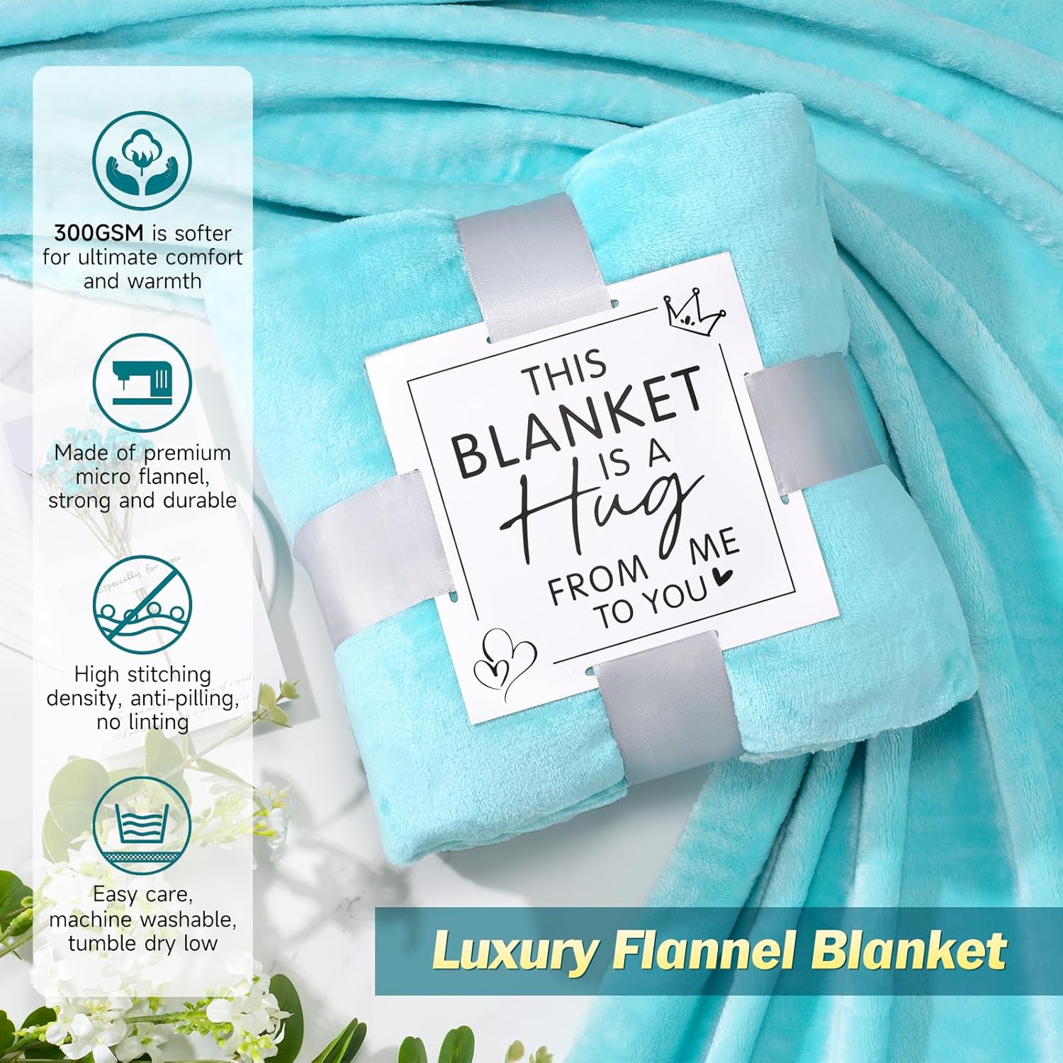 Birthday Gifts for Women, Christmas Self Care Gifts Get Well Soon Gifts Basket, Ocean Relaxing Spa Gifts Care Package w/Luxury Flannel Blanket, Unique for Mom Her Friend Sister - Image 3