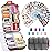 14 Grids Travel Pill Organizer Box with 415-Pcs Medicine Name Labels - Pocket Daily Pharmacy Case Container Kit - Travel Medication Holder Dispenser for Fish Oil Vitamin Supplement Storage -Clear Grey