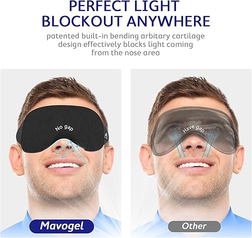 Miniatura 2 de Mavogel Antifaz de algodón para dormir, transpirable, con bloqueo de luz, suave y cómoda para hombres y mujeres, cubierta de ojos para