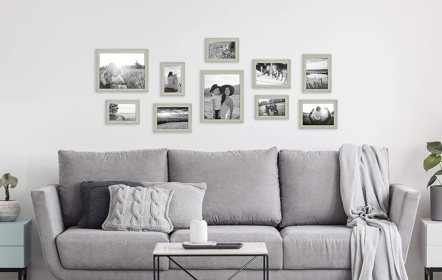 MCS Gallery Essential 10 Piece Frame Set, Gray Woodgrain : Everything Else
