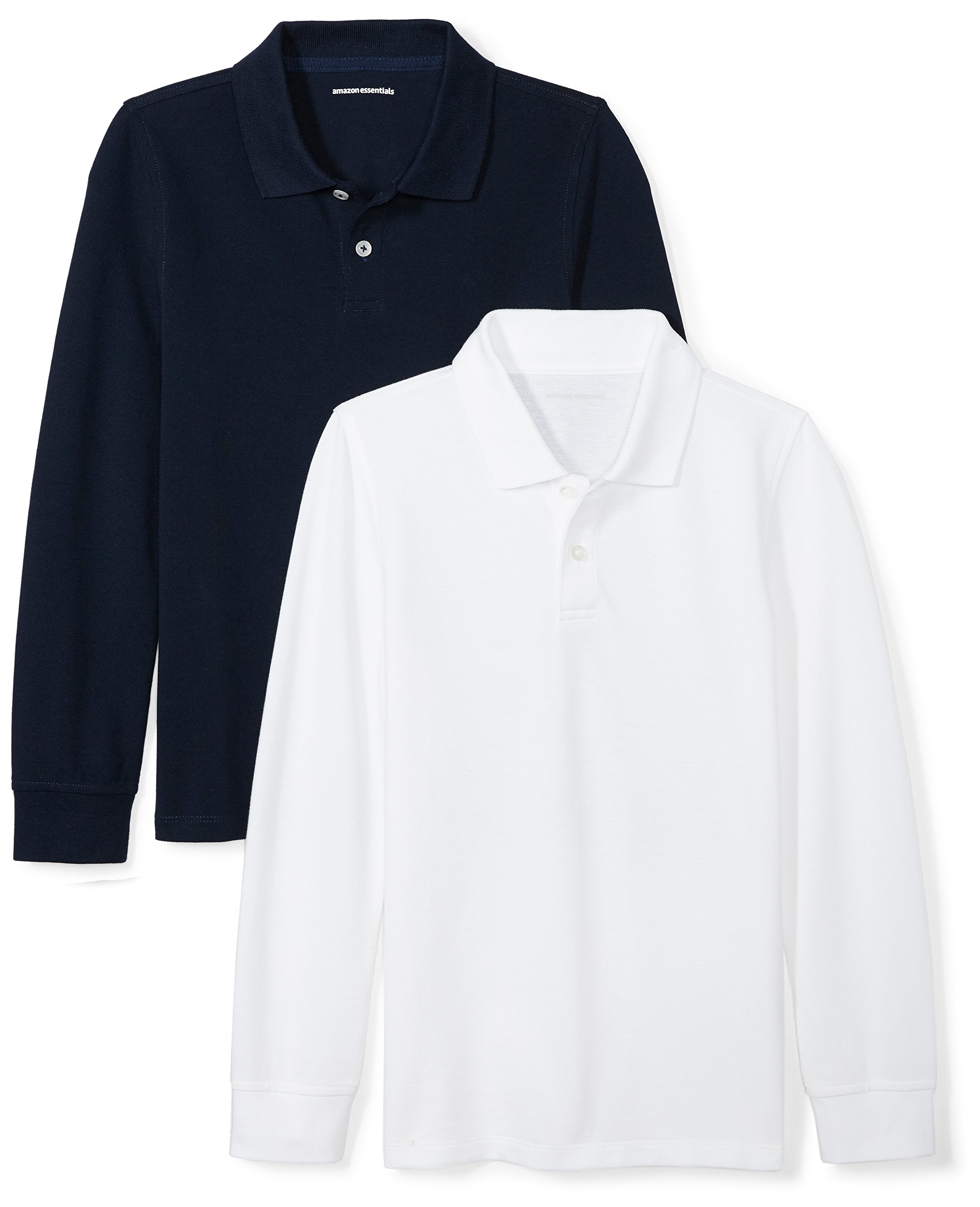 Amazon Essentials Boys and Toddlers Long-Sleeve Pique Polo Shirts for School Uniform