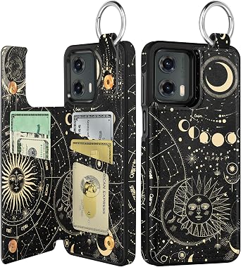 Shorogyt for Moto G 5G 2024 Wallet Case with Card Holder - Designer Constellation Pattern Kickstand Magnetic Clasp Back Flip Folio Leather Phone Cases for Women Men Girls for Moto G 5G 2024