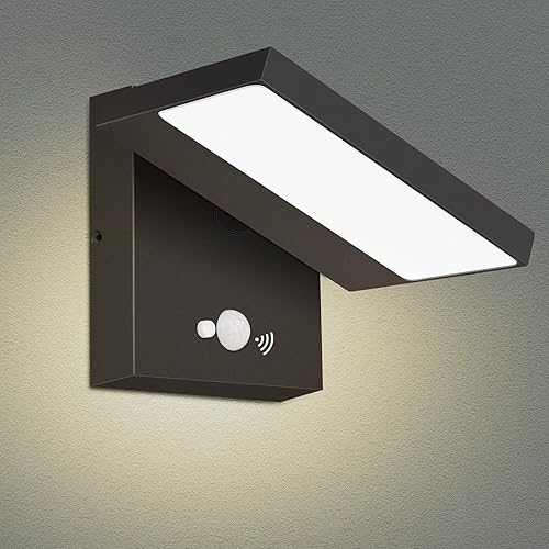Inowel Luces solares para exteriores sensor de movimiento impermeable LED del anochecer al amanecer aplique de montaje en pared de 600 lm lámpara