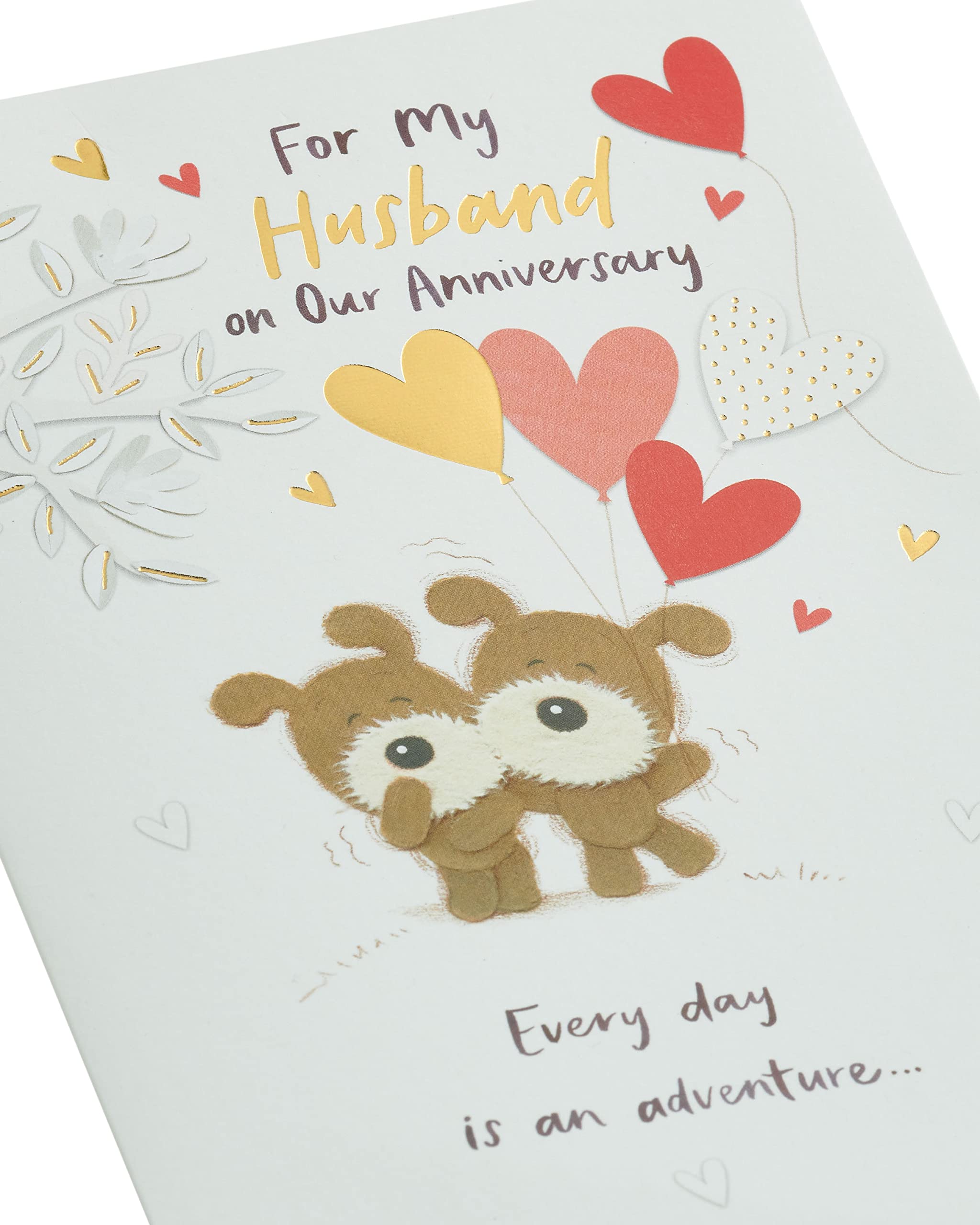 UK Greetings Wedding Anniversary Card for Husband - Lovely Design, Multi, 149 mm x 229 mm - Image 4