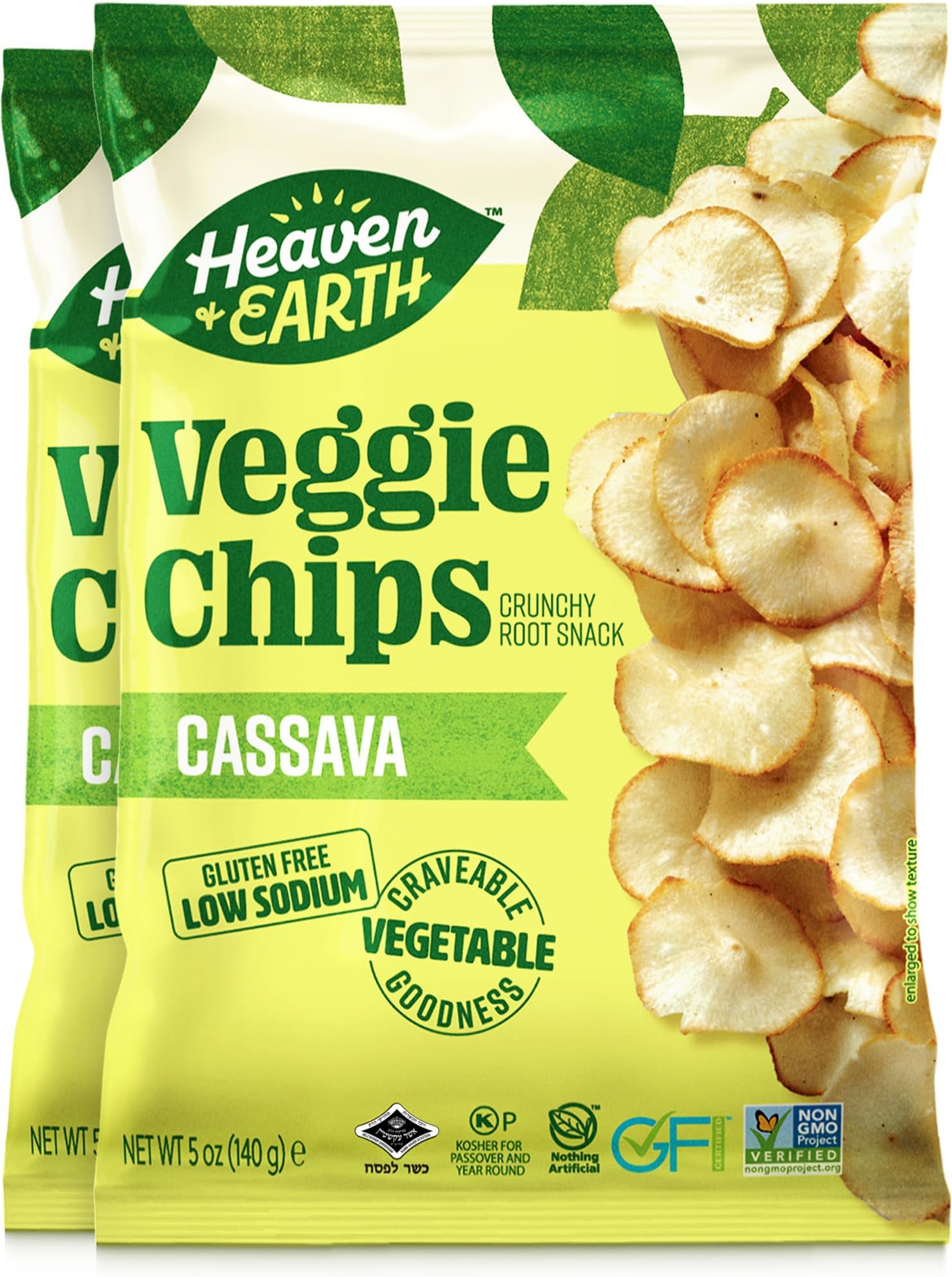 Cassava Chips, 5oz (2 Pack) Gluten Free, Non GMO