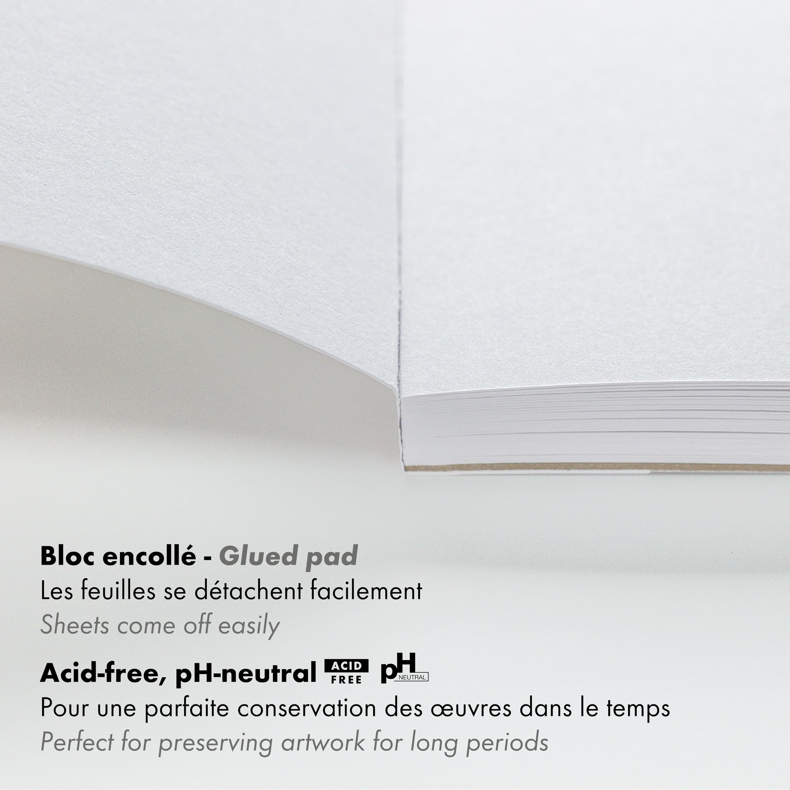 Clairefontaine 975743C PaintON - Bloc de papel multitécnico (30 hojas, 100% reciclado, superficie satinada, 42 x 59,4 cm, 250 g), color blanco