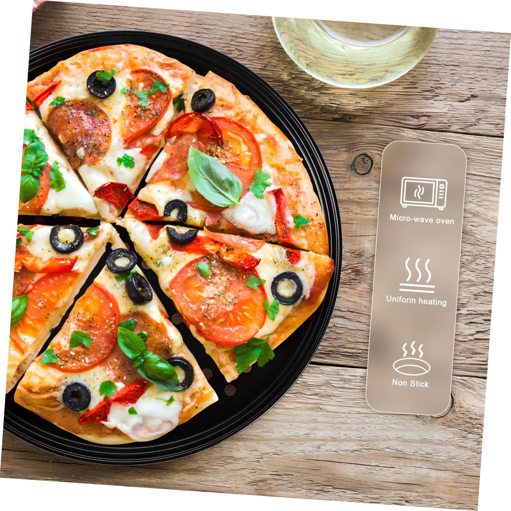 IMIKEYA Schwarzes Backzubehör 2 Stück-pack aus Kohlenstoffstahl Rundes Pizzablech mit Löchern für Gleichmäßiges Backen 32cm für Hausgemachte Gerichte und Partys