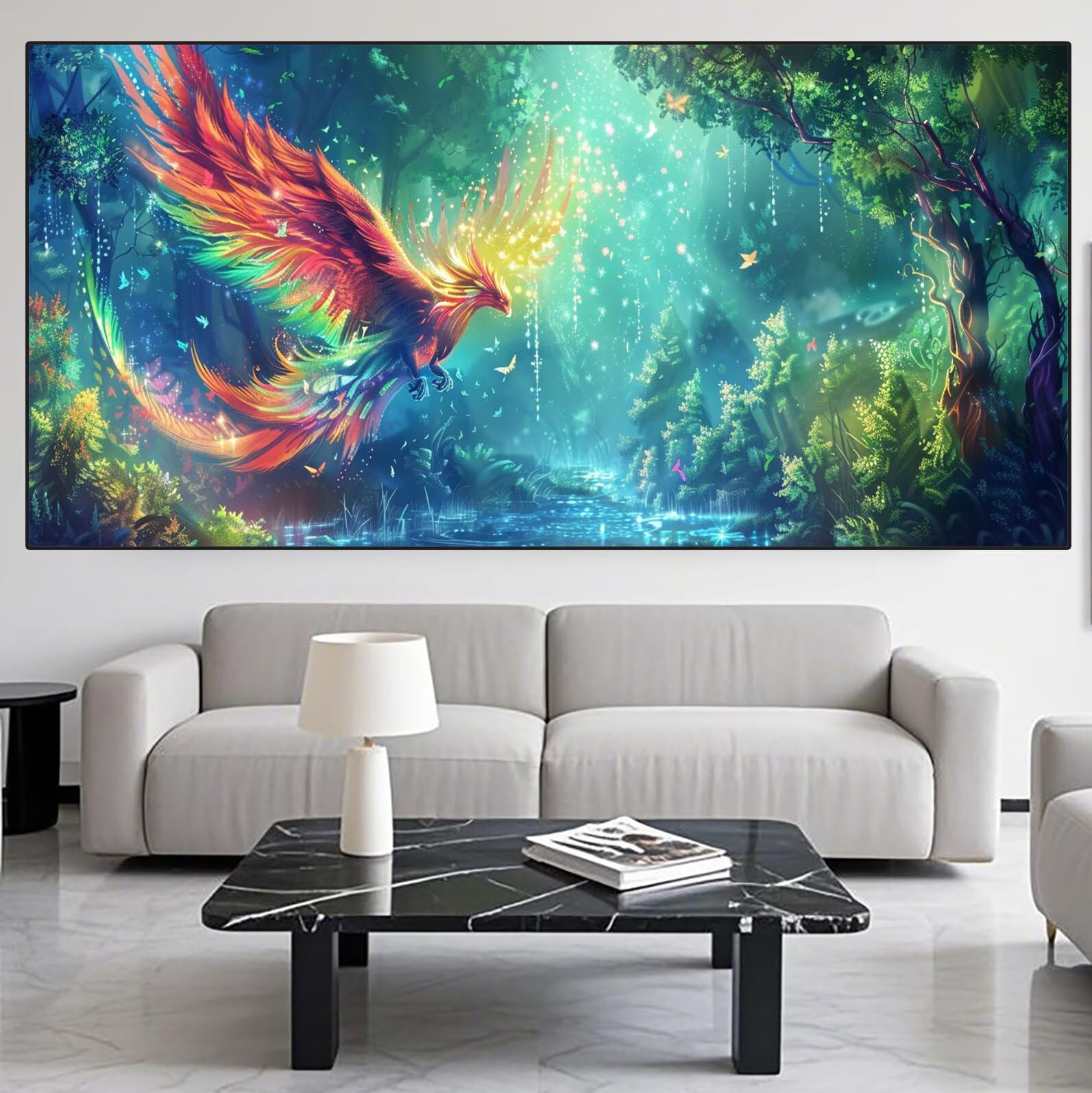 Phoenix Diamond Art Forest Diamond Painting Arts and Crafts dla dorosłych, zestaw do malowania diamentami 5D, dorosłych, Crysta, haft krzyżykowy, zestaw do haftowania dla początkujących, dekoracja