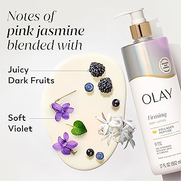Olay Body Lotion for Women, Firming with Collagen Peptides Serum, Visibly Firmer Skin, 24hr Moisture & Hydration, Fast Absorbing Formula, Vitamin B3 Complex, For All Skin Types, 17 fl oz