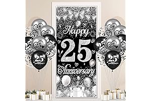 25th Anniversary Backdrop and Balloons Ageless Stupendous